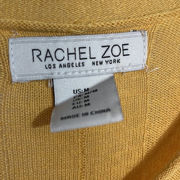 Rachel Zoe Yellow Linen Slouchy‎ Coastal Grandma Lagenlook Tunic Sweater Medium - Picture 2 of 9